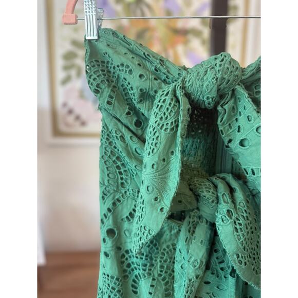 NWT Farm Rio Coconut Tree Richilieu Strapless Midi Dress Green Womens Sze Medium - Picture 10 of 16